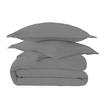 Whisper Organics 300 TC Organic Sateen Duvet Cover Set, Stone – product shot