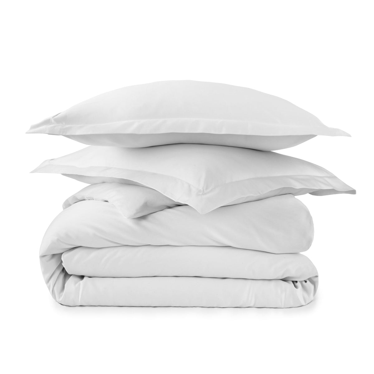 Whisper Organics 500 TC Organic Sateen Duvet Cover Set, White – product shot