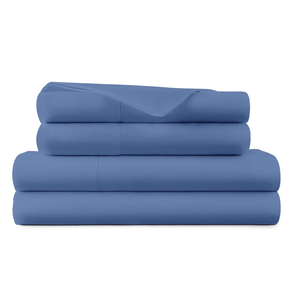 Whisper Organics 270 TC Organic Percale Sheet Set, Soft Blue – product shot