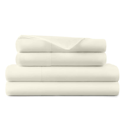 Whisper Organics 270 TC Organic Percale Sheet Set, Cream – product shot
