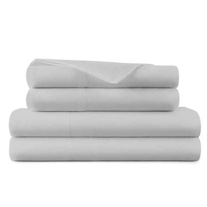 Whisper Organics 270 TC Organic Percale Sheet Set, Silver – product shot