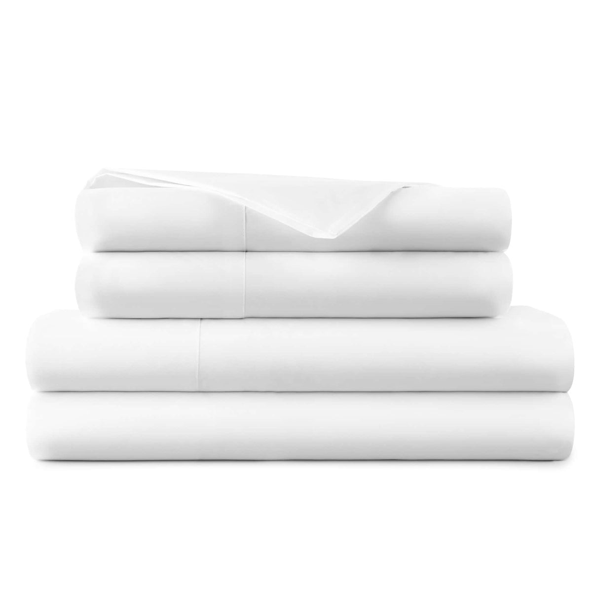 Whisper Organics 270 TC Organic Percale Sheet Set, White – product shot