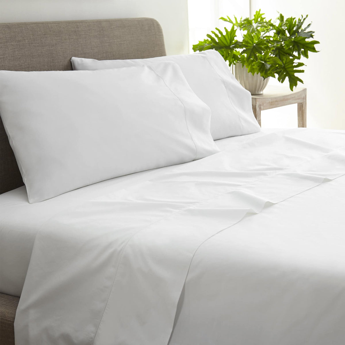 Whisper Organics 270 TC Percale Sheet Set with Picot Embroidery – product photo