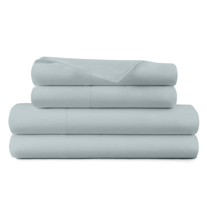 Whisper Organics 270 TC Percale Sheet Set with Picot Embroidery, Shore – product shot