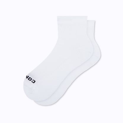 Comrad Quarter Ankle Compression Socks, White – flat lay