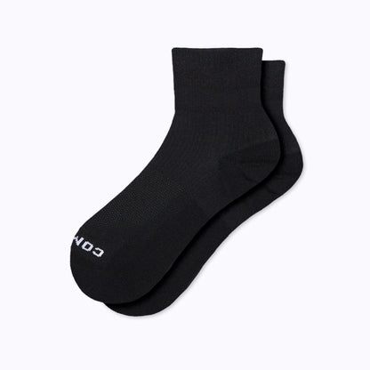 Comrad Quarter Ankle Compression Socks, Black – flat lay