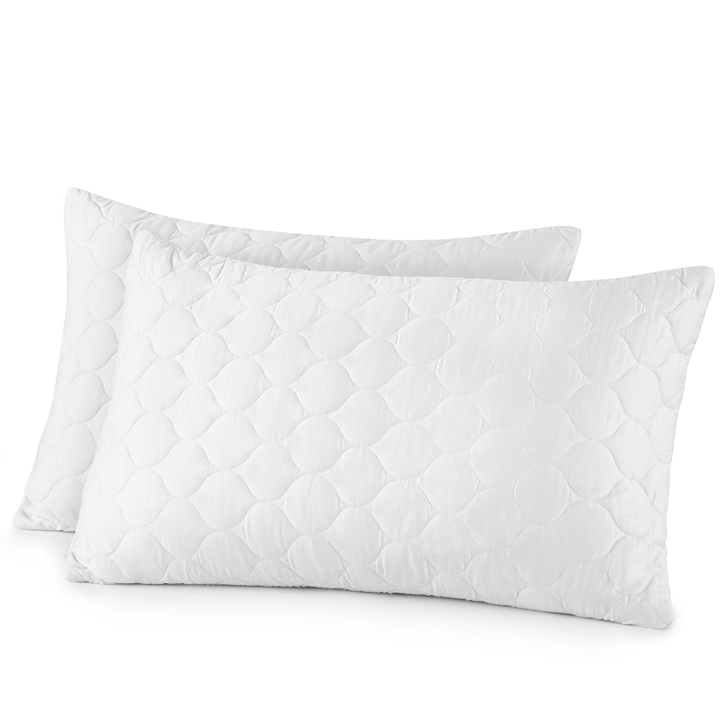 Whisper Organics Organic Cotton Quilted Pillow Protector, White – product photo