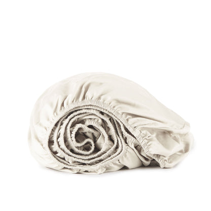 Whisper Organics 300 TC Organic Sateen Fitted Sheet, Natural – product photo
