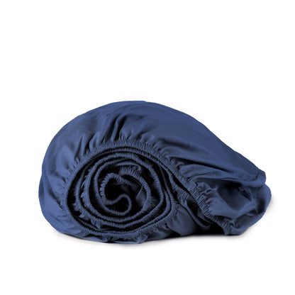 Whisper Organics 300 TC Organic Sateen Fitted Sheet, Navy – product photo