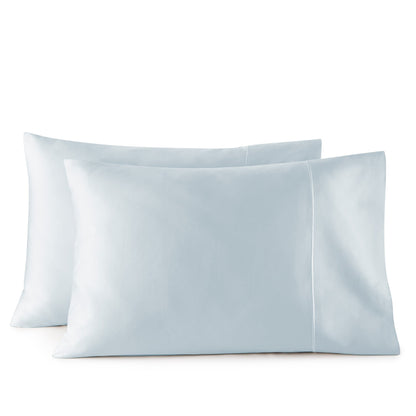 Whisper Organics 500 TC Organic Sateen Pillowcase Set, Powder Blue – product photo