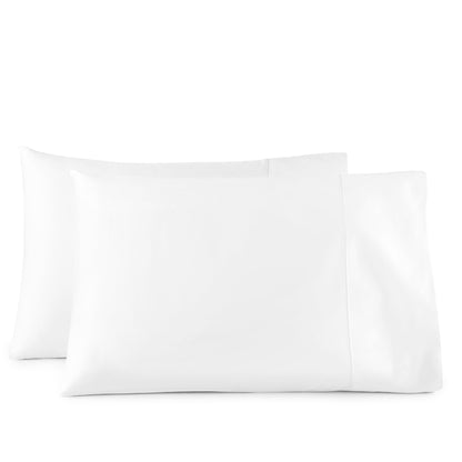 Whisper Organics 500 TC Organic Sateen Pillowcase Set, White – product photo