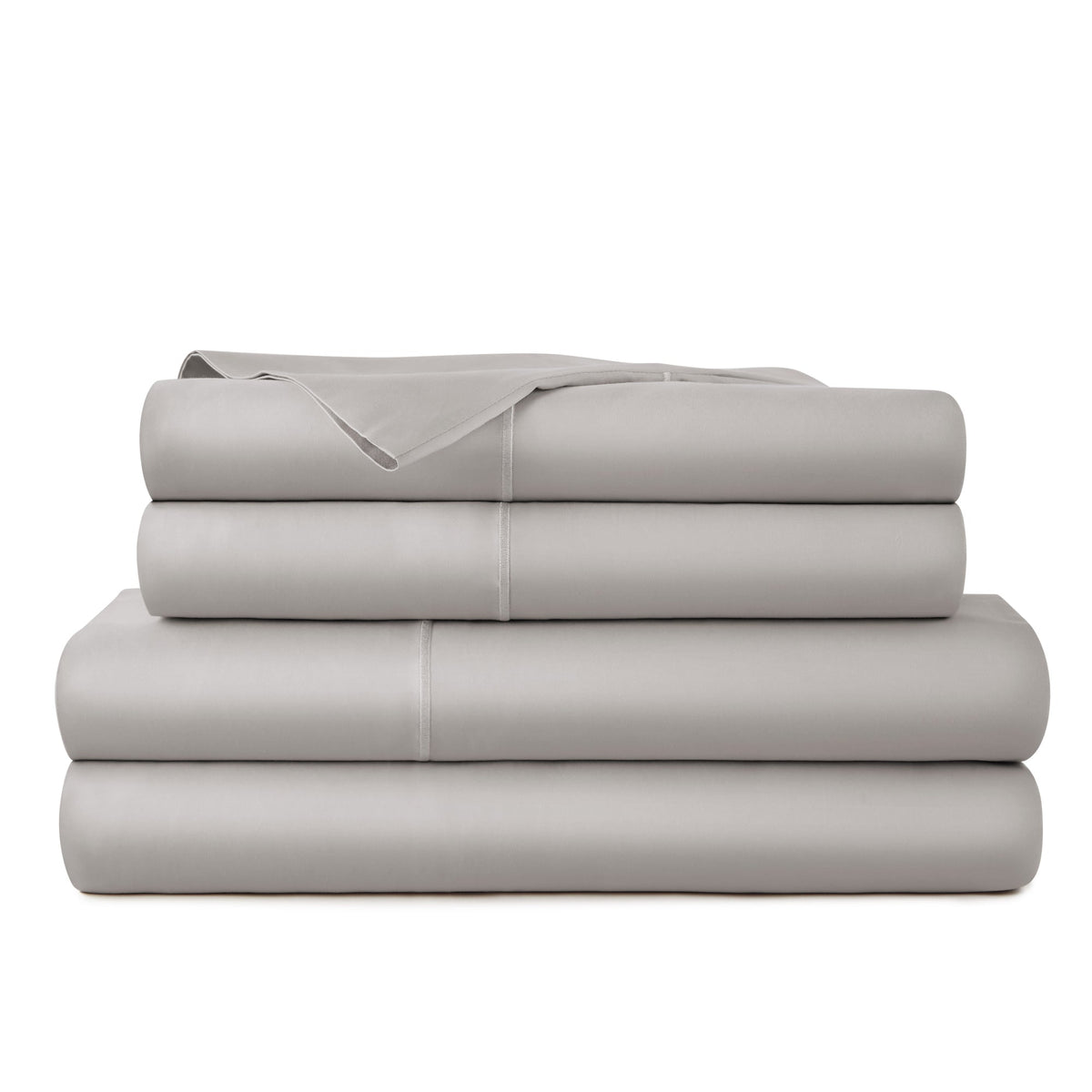 Whisper Organics 300 TC Organic Sateen Sheet Set, Classic Grey – product photo