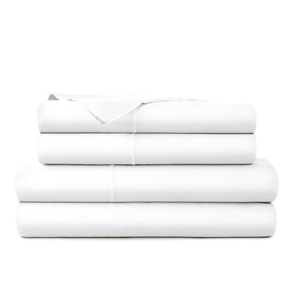 Whisper Organics 300 TC Organic Sateen Sheet Set, White – product photo