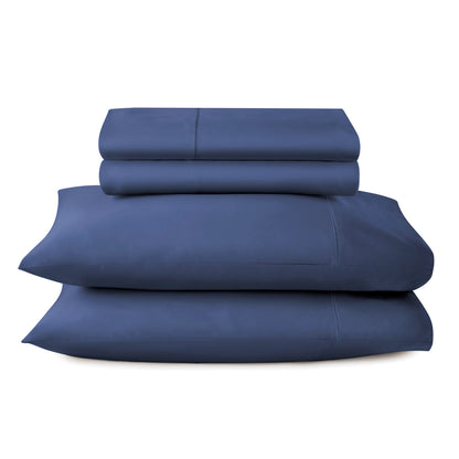 Whisper Organics 500 TC Organic Sateen Sheet Set, Navy – product photo