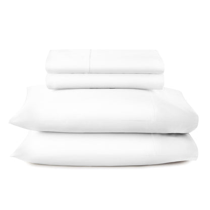 Whisper Organics 500 TC Organic Sateen Sheet Set, White – product photo