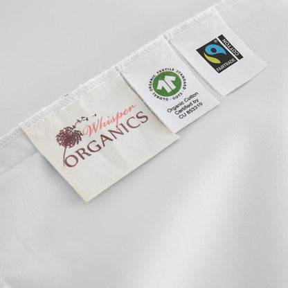 Whisper Organics Organic Cotton Waterproof Pillow Protector – label close-up