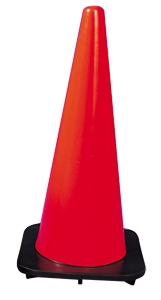 Orange vinyl traffic safety cone
