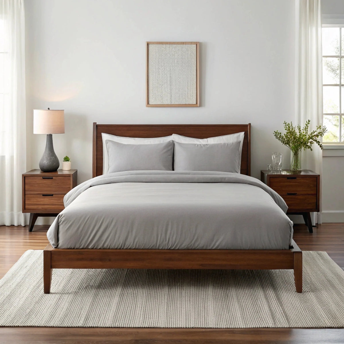 Bamboo is Better Copper Infused Bamboo Sheet Set, Feather Gray – lifestyle photo