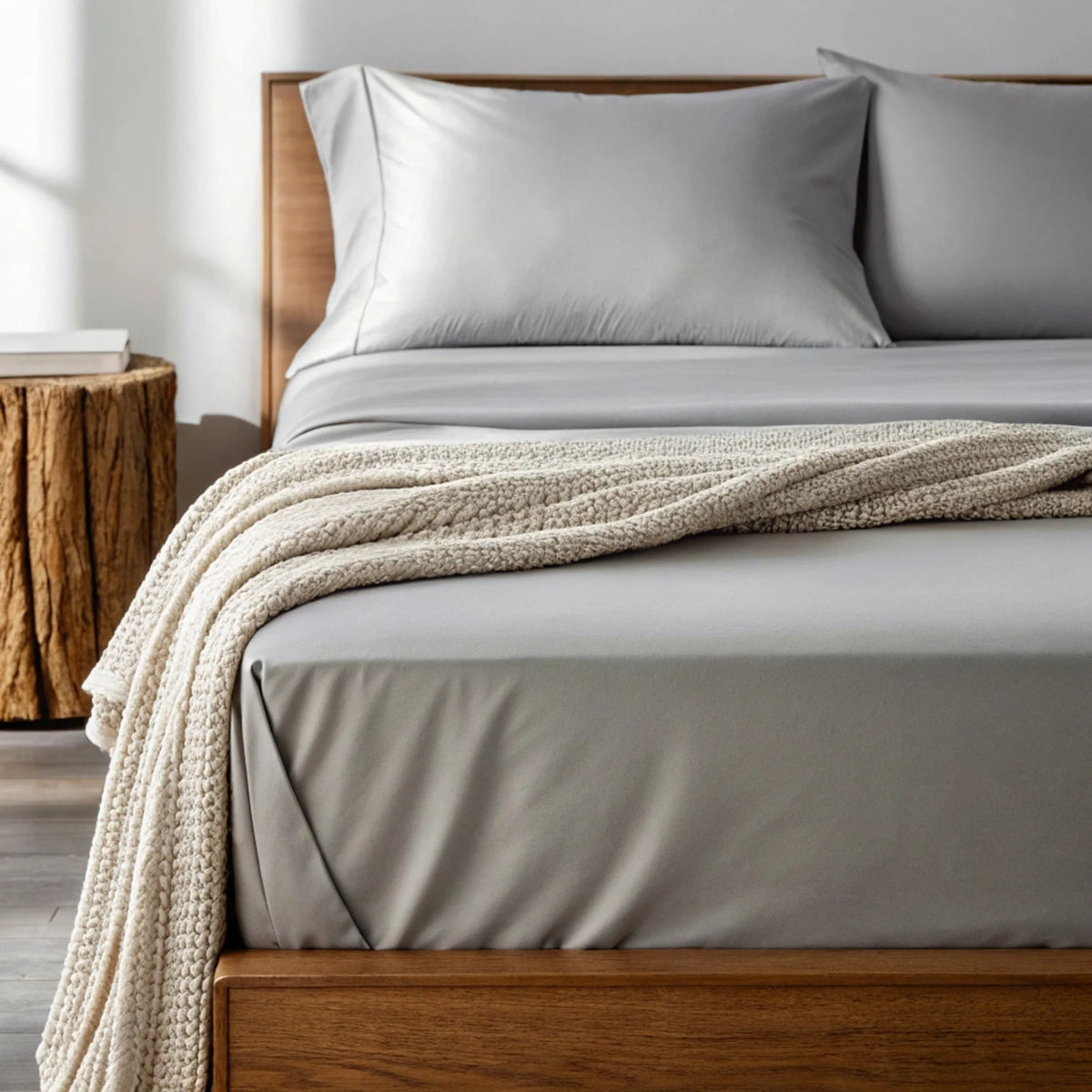 Bamboo is Better Copper Infused Bamboo Sheet Set, Feather Gray – lifestyle photo