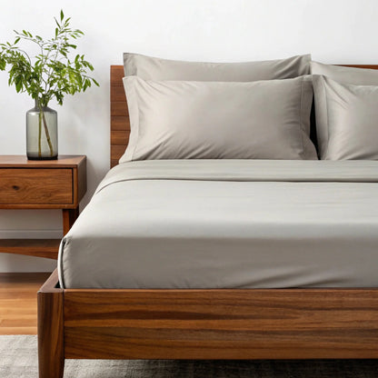 Bamboo is Better Copper Infused Bamboo Sheet Set, Feather Gray – side view