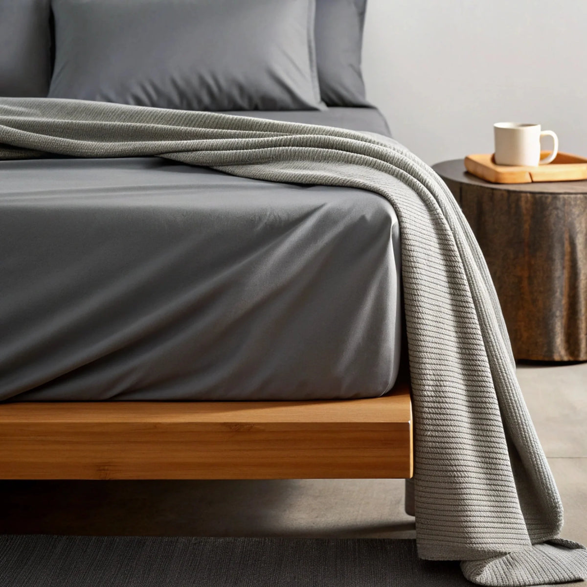 Bamboo is Better Copper Infused Bamboo Sheet Set, Graphite Gray – lifestyle photo