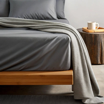 Bamboo is Better Copper Infused Bamboo Sheet Set, Graphite Gray – lifestyle photo