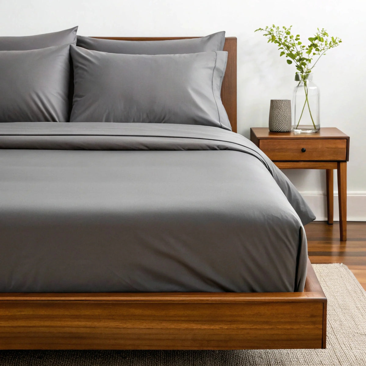 Bamboo is Better Copper Infused Bamboo Sheet Set, Graphite Gray – side view