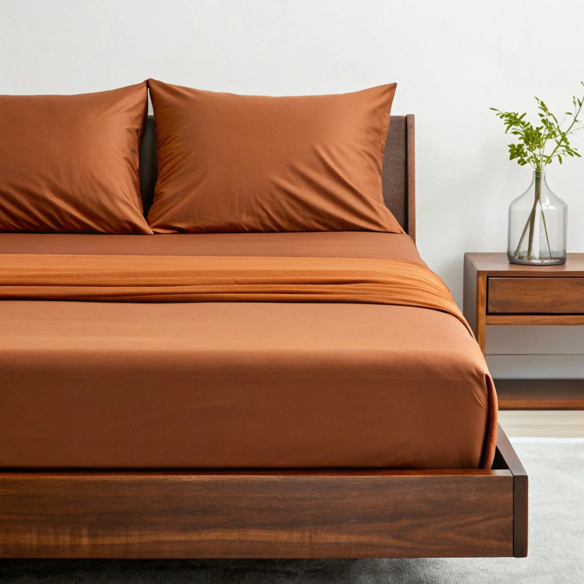 Bamboo is Better Copper Infused Bamboo Sheet Set, Rust – side view