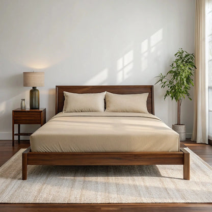Bamboo is Better Copper Infused Bamboo Sheet Set, Summer Sand – lifestyle photo