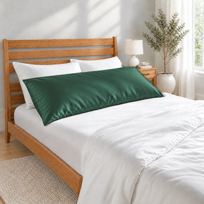 Bamboo is Better Cooling Bamboo Body Pillowcase, Emerald Green – head-of-bed view