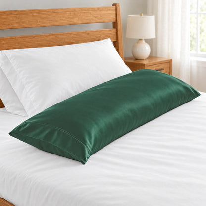 Bamboo is Better Cooling Bamboo Body Pillowcase, Emerald Green – close-up