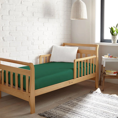Bamboo is Better Cooling Bamboo Crib Fitted Sheet, Emerald Green – side view