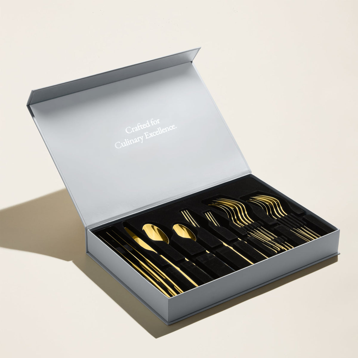Italic Emilia Mirror 20-Piece Flatware Set, Gold – product photo