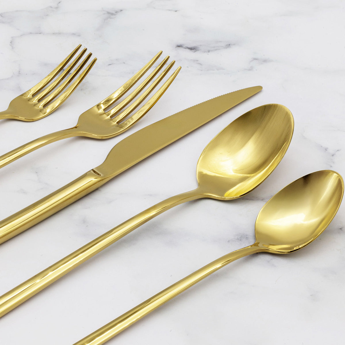 Italic Emilia Mirror 20-Piece Flatware Set, Gold – product photo