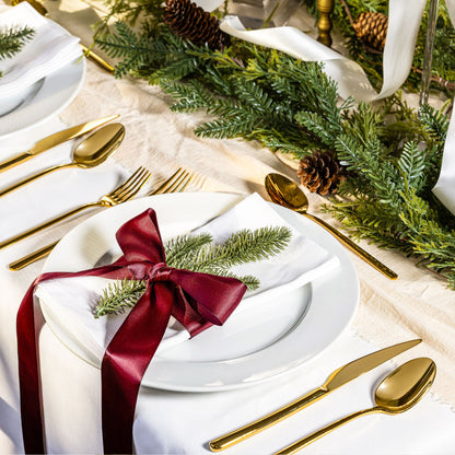 Italic Emilia Mirror 20-Piece Flatware Set, Gold – product photo