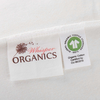 Whisper Organics Organic Waterproof Pique Knit Mattress Cover – label close-up