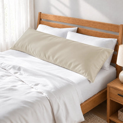 Bamboo is Better Cooling Bamboo Body Pillowcase, Ivory – angled foot-of-bed view