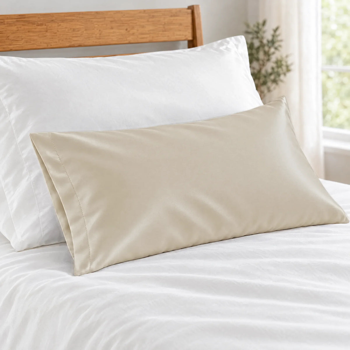 Bamboo is Better Cooling Bamboo Travel Pillowcase, Ivory – close-up