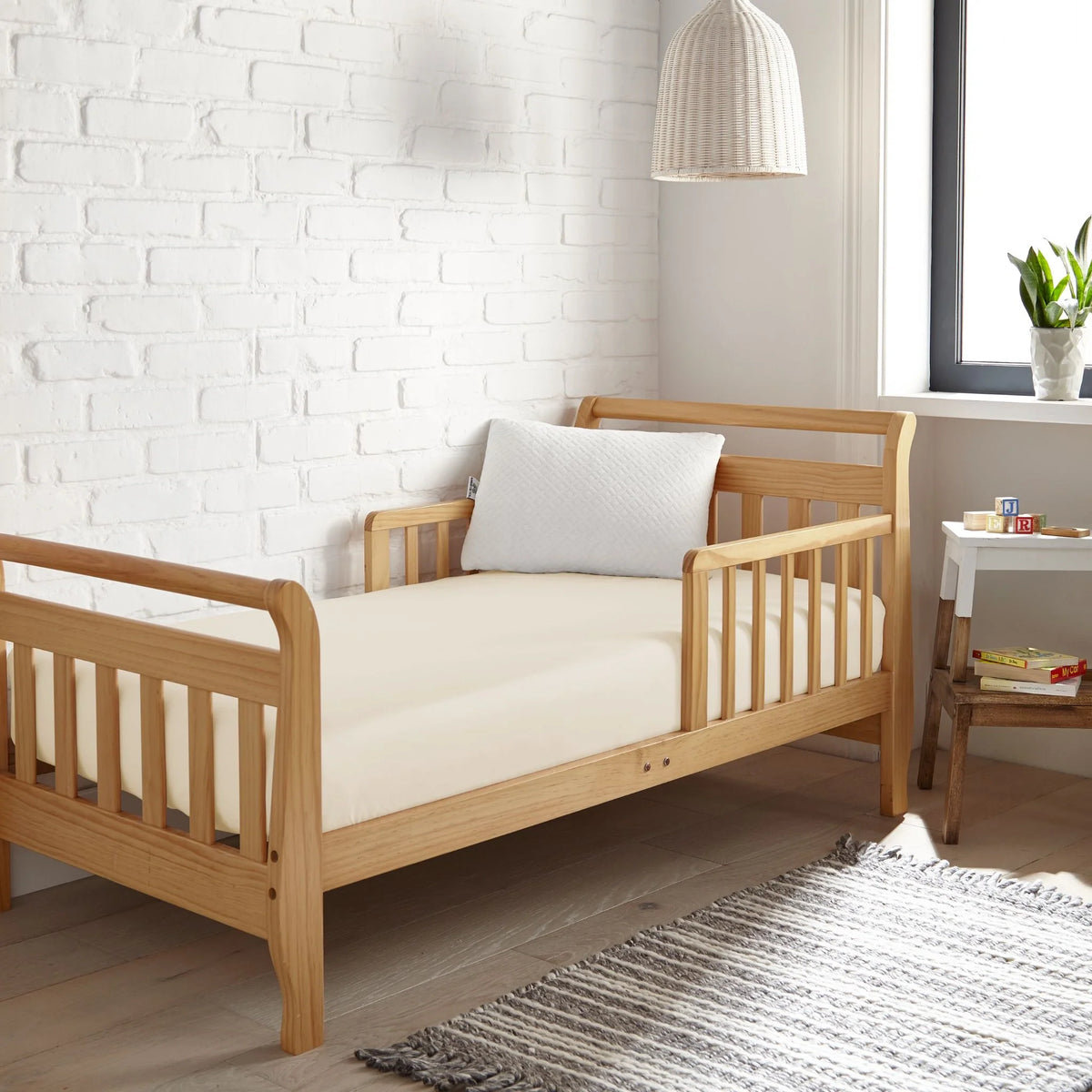 Bamboo is Better Cooling Bamboo Crib Fitted Sheet, Ivory – side view