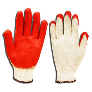 Red Palm Coated Work String Knit Gloves - 10 Pairs