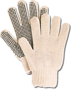 Cotton Black Dot Reversible Work Gloves - One Dozen 12 Pairs