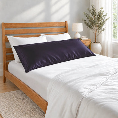 Bamboo is Better Cooling Bamboo Body Pillowcase, Royal Purple – head-of-bed view