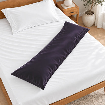 Bamboo is Better Cooling Bamboo Body Pillowcase, Royal Purple – overhead view