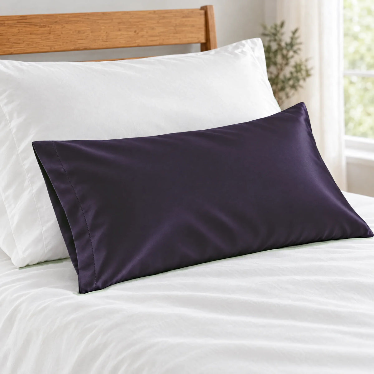 Bamboo is Better Cooling Bamboo Travel Pillowcase, Royal Purple – close-up