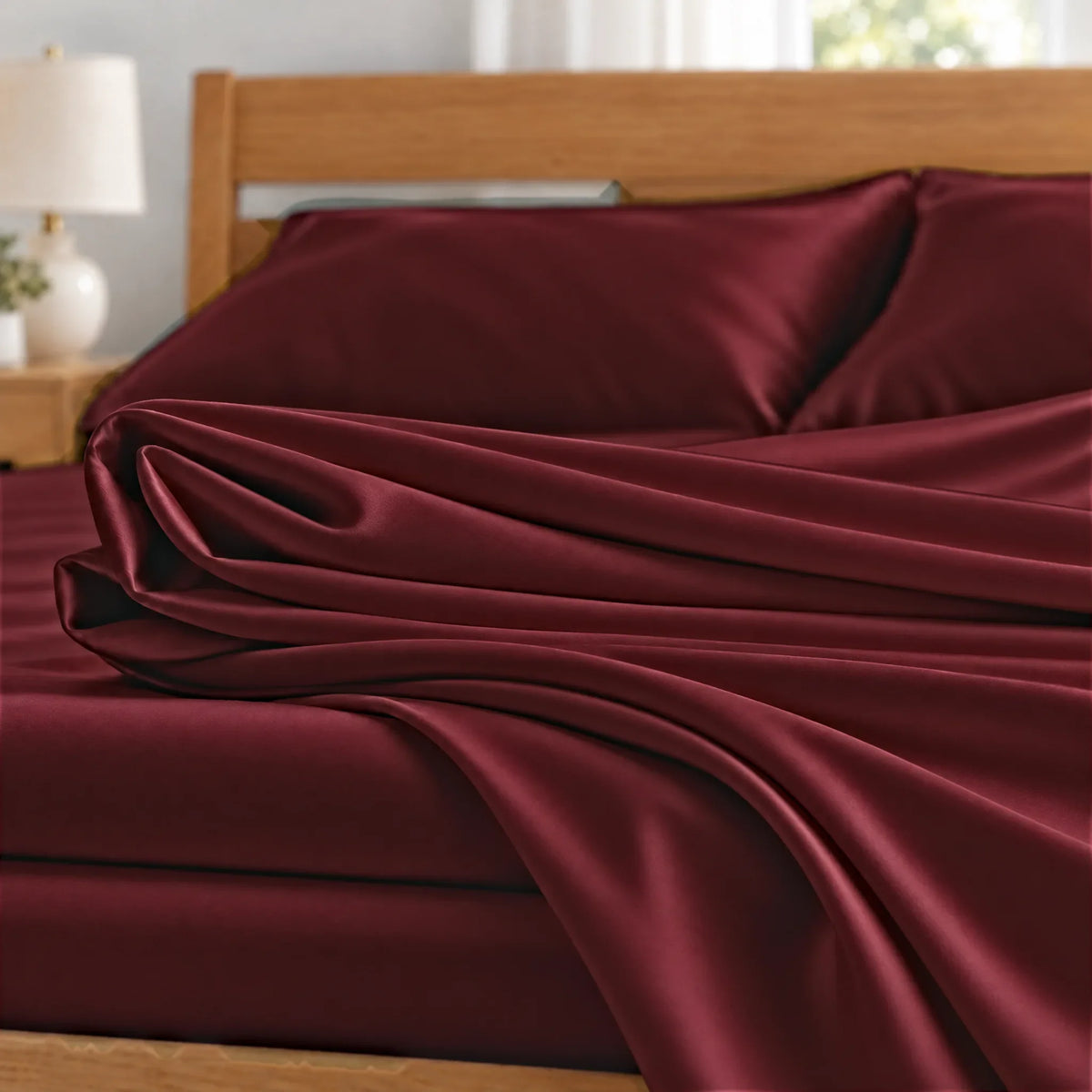 Bamboo is Better Cooling Bamboo Body Pillowcase, Ruby Red – close-up