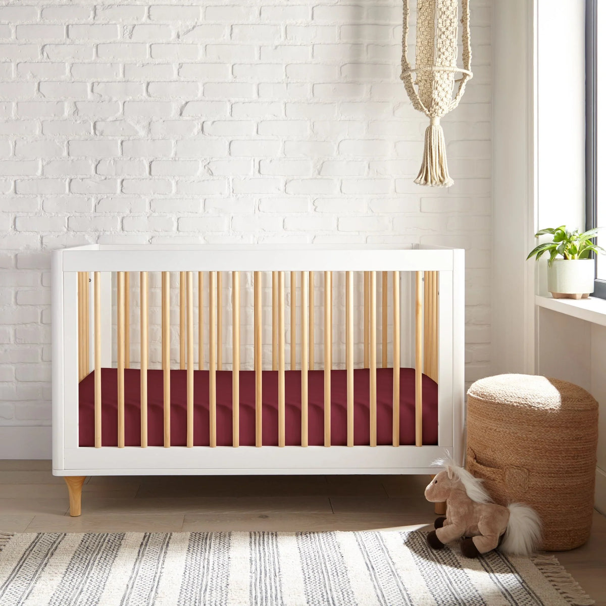 Bamboo is Better Cooling Bamboo Crib Fitted Sheet, Ruby Red – product photo