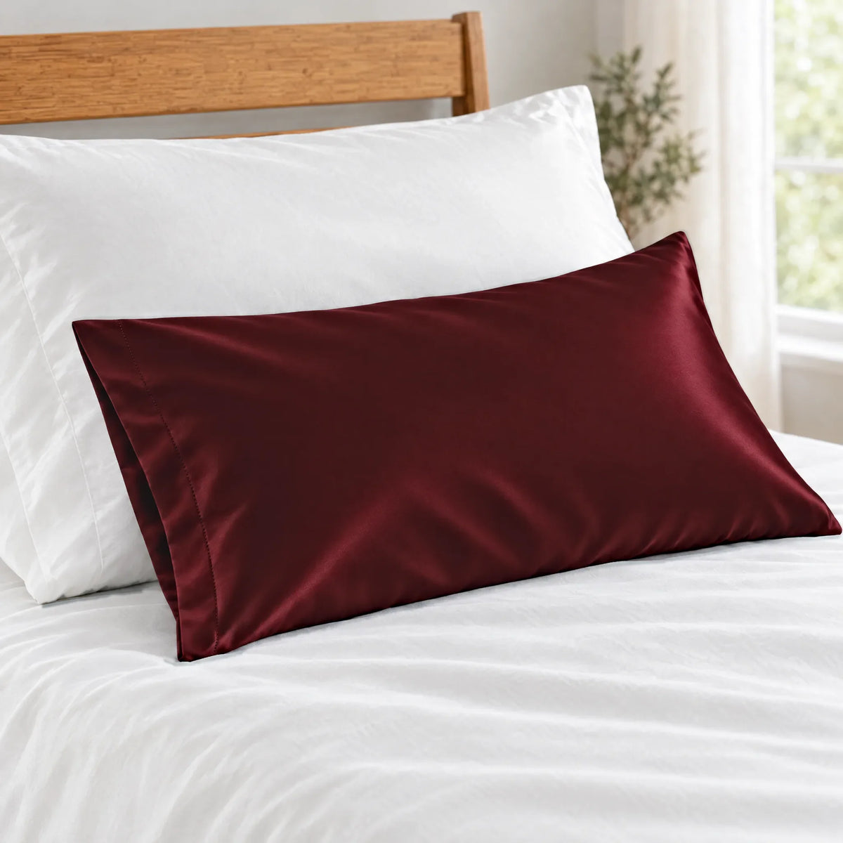 Bamboo is Better Cooling Bamboo Travel Pillowcase, Ruby Red – close-up