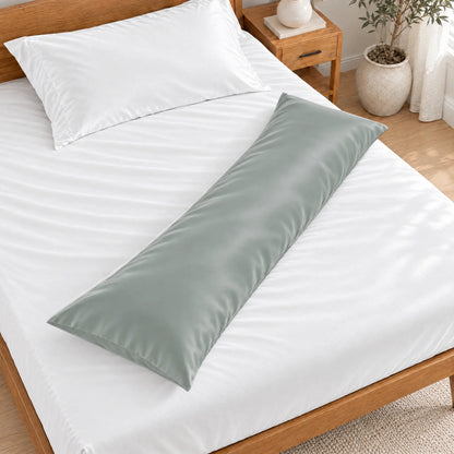 Bamboo is Better Cooling Bamboo Body Pillowcase, Silver – overhead view