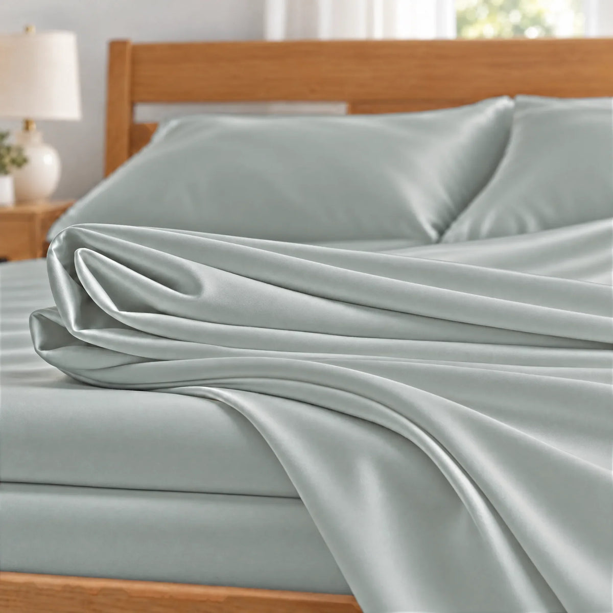 Bamboo is Better Cooling Bamboo Body Pillowcase, Silver – close-up