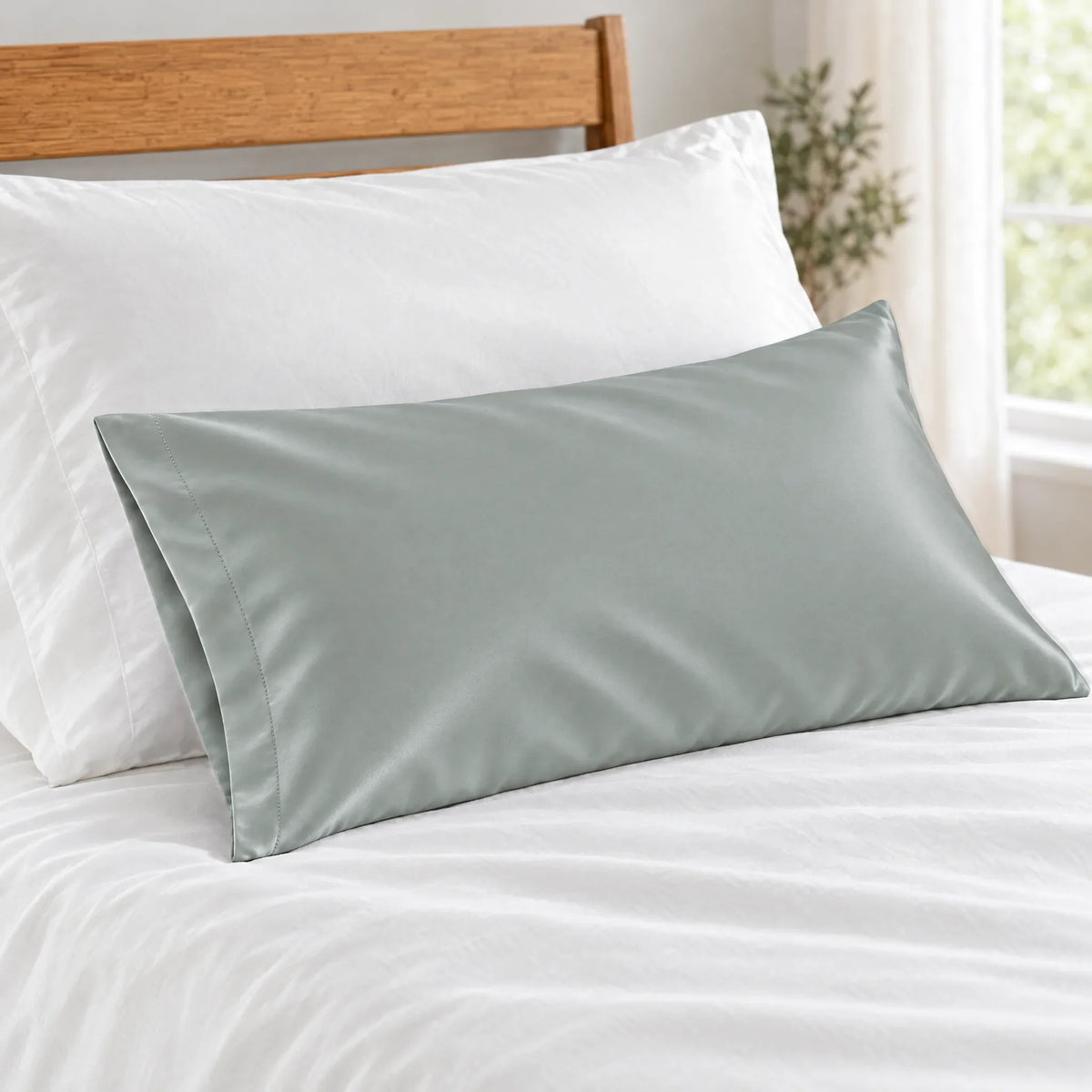 Bamboo is Better Cooling Bamboo Travel Pillowcase, Silver – close-up